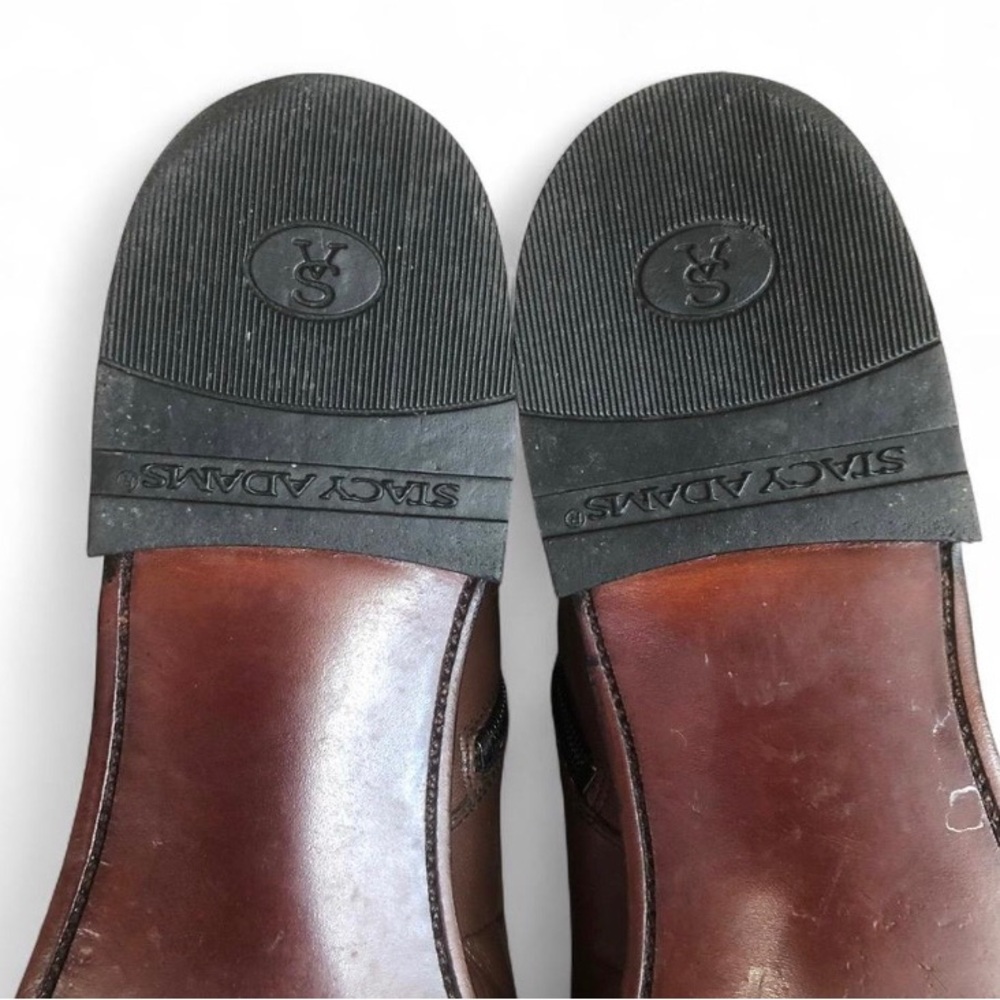 Stacy Adams Brown and Cream Leather Chelsea Boots - Picture 12 of 13
